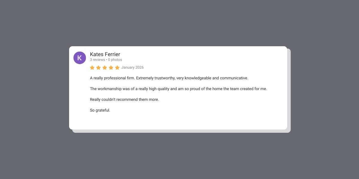 Rogate Construction Google Review North Road, Petersfield