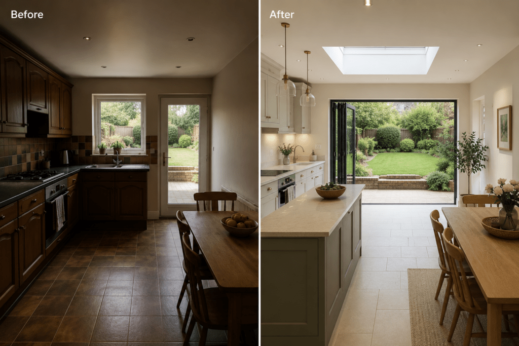 Rogate Construction - Before and After Kitchen